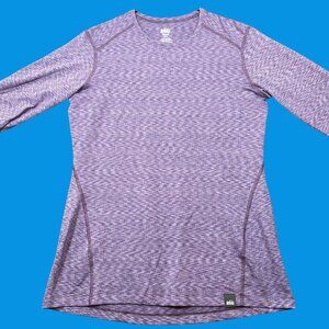 REI Co-Op Womens Heathered Purple Long-Sleeve Performance Shirt Size Small